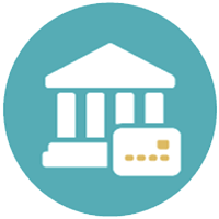 Families open bank accounts icon